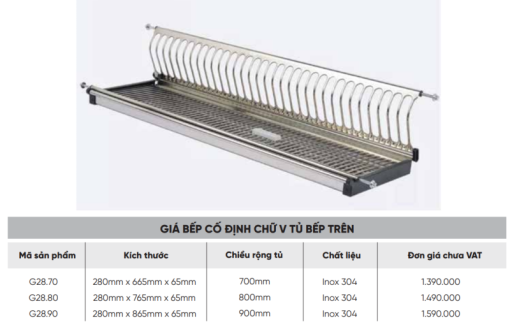 Giá bát chữ V cho tủ bếp trên Maadela MP-G28.80 - 3