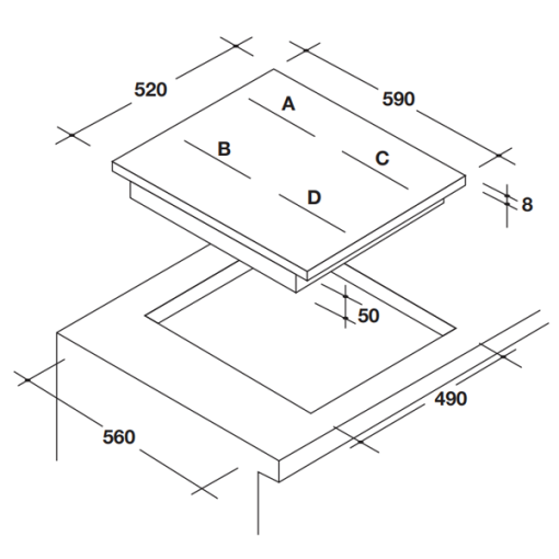BẾP TỪ 3 VÙNG NẤU ROSIERES RISD3BC - 3