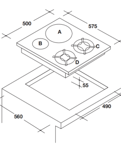 BẾP KẾT HỢP 2 GA 2 TỪ ROSIERES RGI622IN - 6 BẾP KẾT HỢP 2 GA 2 TỪ ROSIERES RGI622IN - 5