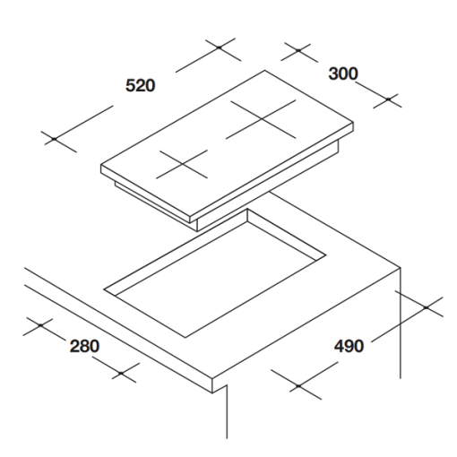 BẾP TỪ 2 VÙNG NẤU DOMINO ROSIERES MI1301 - 3