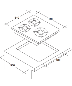 BẾP GA 3 VÙNG NẤU ROSIERES RVG63B4MBB/1 - 5