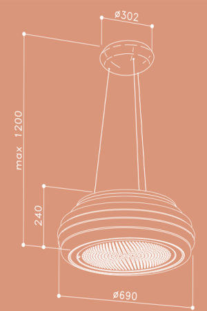 MÁY HÚT MÙI ĐẢO TREO DÂY CÁP DUDOFF SOLAR COPPER - 5