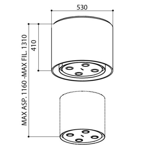 MÁY HÚT MÙI ĐẢO TREO DÂY CÁP DUDOFF AMARA - 7