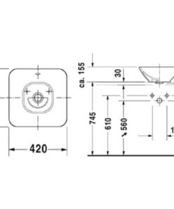 Lavabo đặt bàn Bacino Duravit HAFELE 588.45.041 - 5