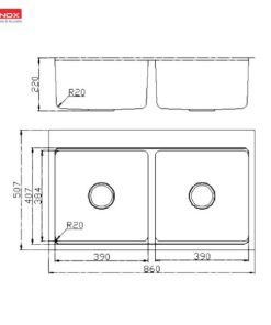 Chậu rửa bát KONOX KN8151TS DEKOR - 22 Chậu rửa bát KONOX KN8151TS DEKOR - 21