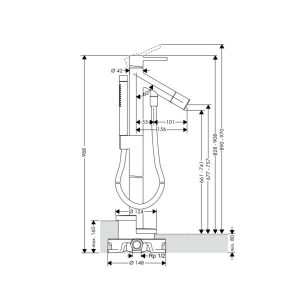 Bộ trộn bồn tắm đặt sàn AXOR Starck 589.51.230 - 5