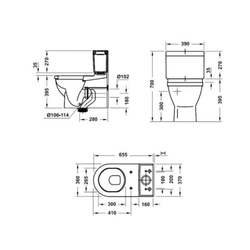 Bồn cầu hai khối Starck 3 588.46.402 - 3