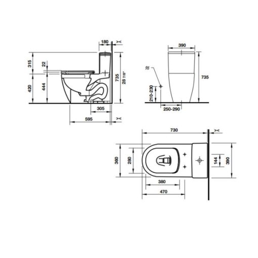 Bồn cầu một khối Me By Starck 588.46.405 - 3