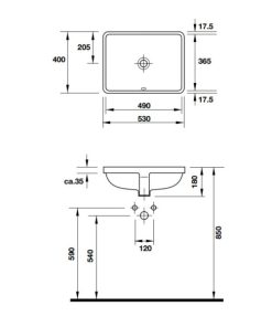 Chậu rửa Starck 3 âm bàn 530×400 HAFELE 588.45.088 - 5