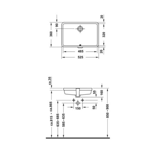 Chậu rửa âm bàn Vero 525 HAFELE 588.45.282 - 3