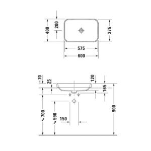 Chậu sứ đặt bàn Happy D.2 Plus 600 588.45.127 - 5