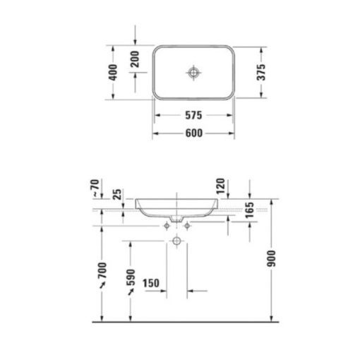 Chậu sứ đặt bàn Happy D.2 Plus 600 588.45.127 - 3