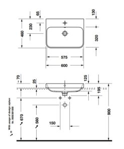 Chậu sứ vành nổi Happy D.2 Plus 600 HAFELE 588.45.128 - 5