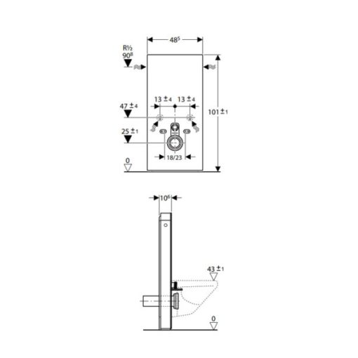 Két nước sát tường Monolith cho bồn cầu treo HAFELE 588.53.701 - 3