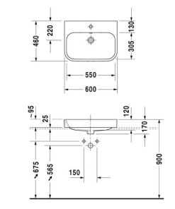 Lavabo đặt bàn Duravit Happy D.2 HAFELE 588.45.126 - 5