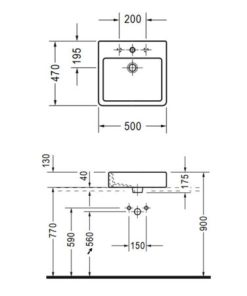 Lavabo Đặt Bàn Vero Có Xả Tràn Duravit HAFELE 588.45.024 - 5