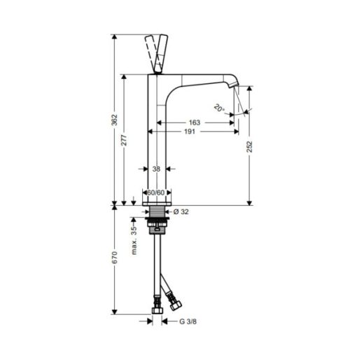 Vòi trộn AXOR Citerrio E 250 589.30.521 - 3