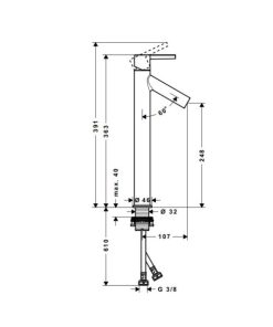 Vòi trộn AXOR Starck 250 HAFELE 589.51.224 - 5