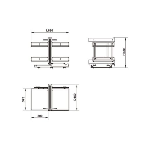 Rổ kéo góc OLLA 900mm Hafele 595.50.804 - 5
