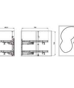 Rổ kéo góc OLLA MOVE 900mm mở trái Hafele 541.01.814 - 9