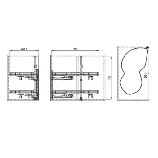 Rổ kéo góc OLLA MOVE 900mm mở trái Hafele 541.01.814 - 3