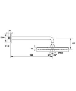 Sen đầu gắn tường Hansghore Raindacen S 300 Hafele 589.29.550 - 6 Sen đầu gắn tường Hansghore Raindacen S 300 Hafele 589.29.550 - 5