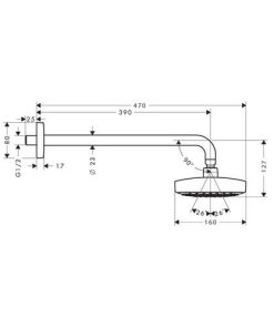 Sen đầu gắn tường Hansghore Raindance E 300 Hafele 589.52.614 - 7