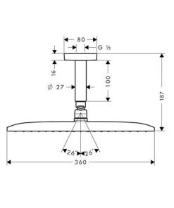 Sen đầu gắn trần Hansgrohe Raindance E 360 Hafele 589.52.618 - 8 Sen đầu gắn trần Hansgrohe Raindance E 360 Hafele 589.52.618 - 7