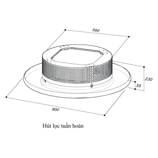 MÁY HÚT MÙI ÁP TRẦN BÁN THỦ CÔNG DUDOFF CARINA C - 7