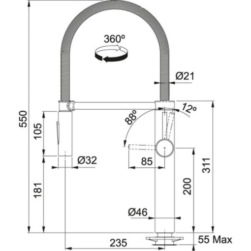 FRANKE | Vòi rửa chén CT 194S (115.0479.970) - 5