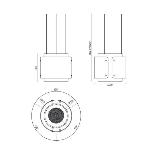 MÁY HÚT MÙI ĐẢO TREO DÂY DUDOFF DESSY 40W - 5