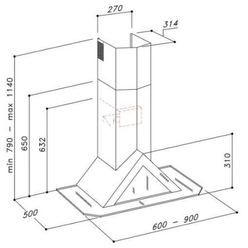 MÁY HÚT MÙI ÁP TƯỜNG DUDOFF HERA - 5