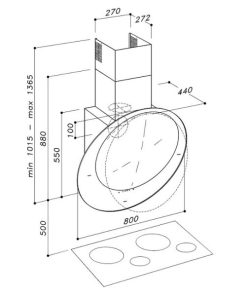 MÁY HÚT MÙI ÁP TƯỜNG BÁN THỦ CÔNG DUDOFF IRIS WG - 9
