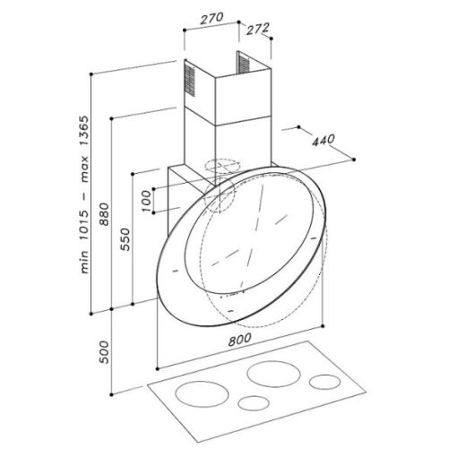 MÁY HÚT MÙI ÁP TƯỜNG BÁN THỦ CÔNG DUDOFF IRIS WG - 5