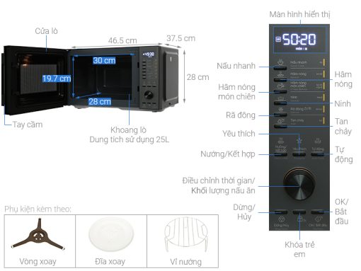 Lò vi sóng kết hợp nướng Electrolux EMG25D22BM - 3