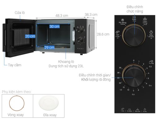 Lò vi sóng Electrolux EMM23K22B 23 lít - 3