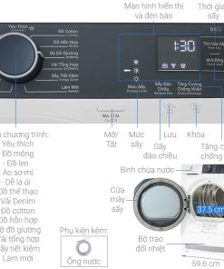 Máy sấy bơm nhiệt Electrolux 8 kg EDH804H5WB - 31