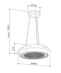 MÁY HÚT MÙI ĐẢO TREO DÂY CÁP DUDOFF MOON G - 10 MÁY HÚT MÙI ĐẢO TREO DÂY CÁP DUDOFF MOON G - 9