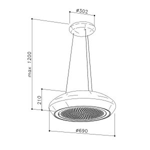 MÁY HÚT MÙI ĐẢO TREO DÂY CÁP DUDOFF MOON G - 9