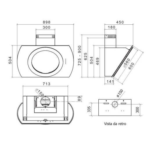 MÁY HÚT MÙI ÁP TƯỜNG DUDOFF NIMA 90B - 5