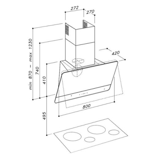 MÁY HÚT MÙI ÁP TƯỜNG DUDOFF PLATO BG - 5