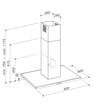 MÁY HÚT MÙI ÁP TƯỜNG DUDOFF ATLAS B - 9