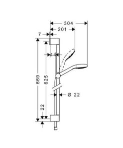 Bộ sen tay có thanh trượt Hansghore Croma Select S Hafele 589.54.119 - 6 Bộ sen tay có thanh trượt Hansghore Croma Select S Hafele 589.54.119 - 5