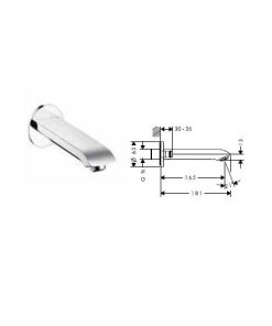 Vòi xả bồn tắm Hansgrohe Metris 31494000 Hafele 589.50.214