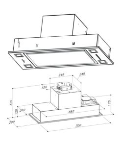 Máy hút mùi âm tủ Dudoff Vista S70 - 9