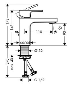 Vòi lavabo Hansgrohe Vernis 100 Hafele 589.53.868 - 6 Vòi lavabo Hansgrohe Vernis 100 Hafele 589.53.868 - 5