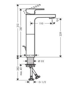 Vòi lavabo Hansgrohe Vernis 230 Hafele 589.53.869 - 6 Vòi lavabo Hansgrohe Vernis 230 Hafele 589.53.869 - 5