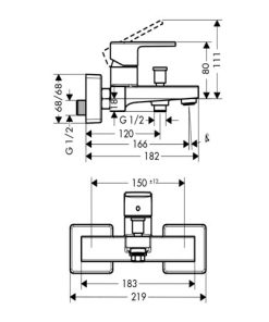Bộ trộn nổi 2 đường nước Vernis Hansgrohe Hafele 589.53.870 - 6 Bộ trộn nổi 2 đường nước Vernis Hansgrohe Hafele 589.53.870 - 5