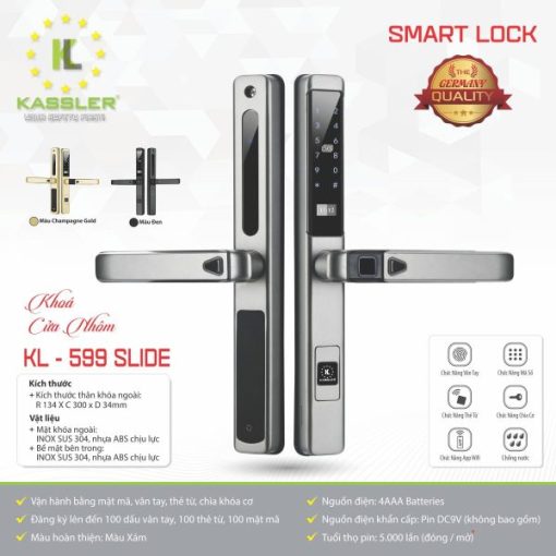 Khóa cửa nhôm Kassler KL599 SLIDE - 1