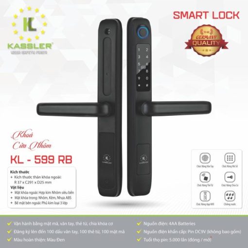 Khóa cửa nhôm Kassler KL599 - RB - 1
